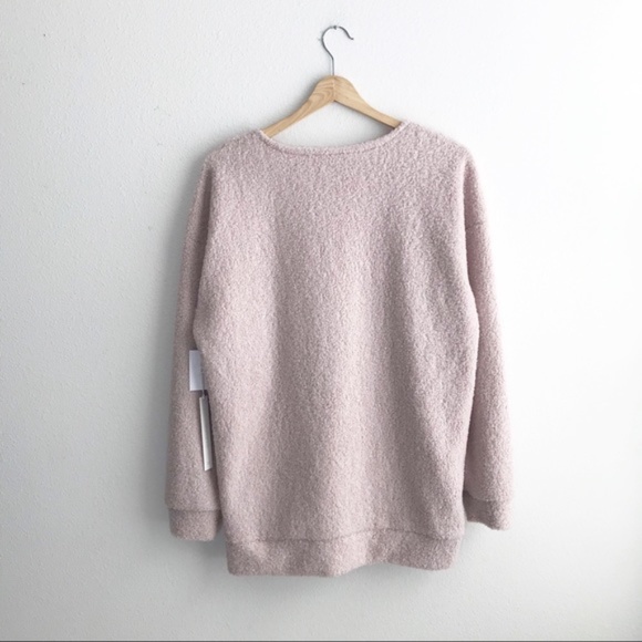 NWT Caslon Taupe sherpa Shearling Teddy Sweater - Picture 2 of 3